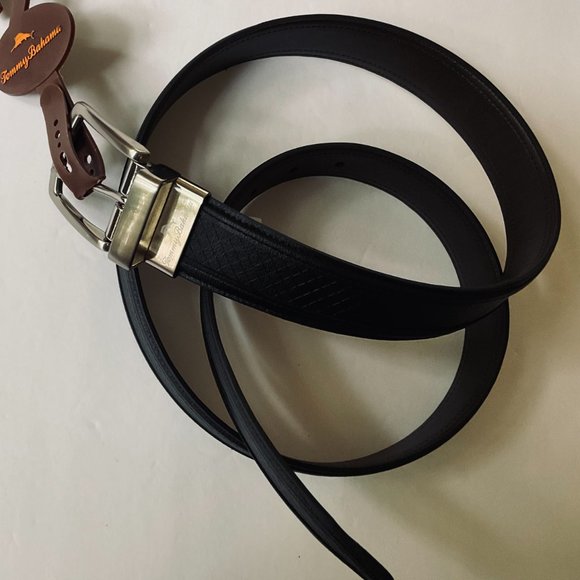 TOMMY BAHAMA Men's Reversible Black/Brown Belt NWT Size L 38-40 - Picture 6 of 8